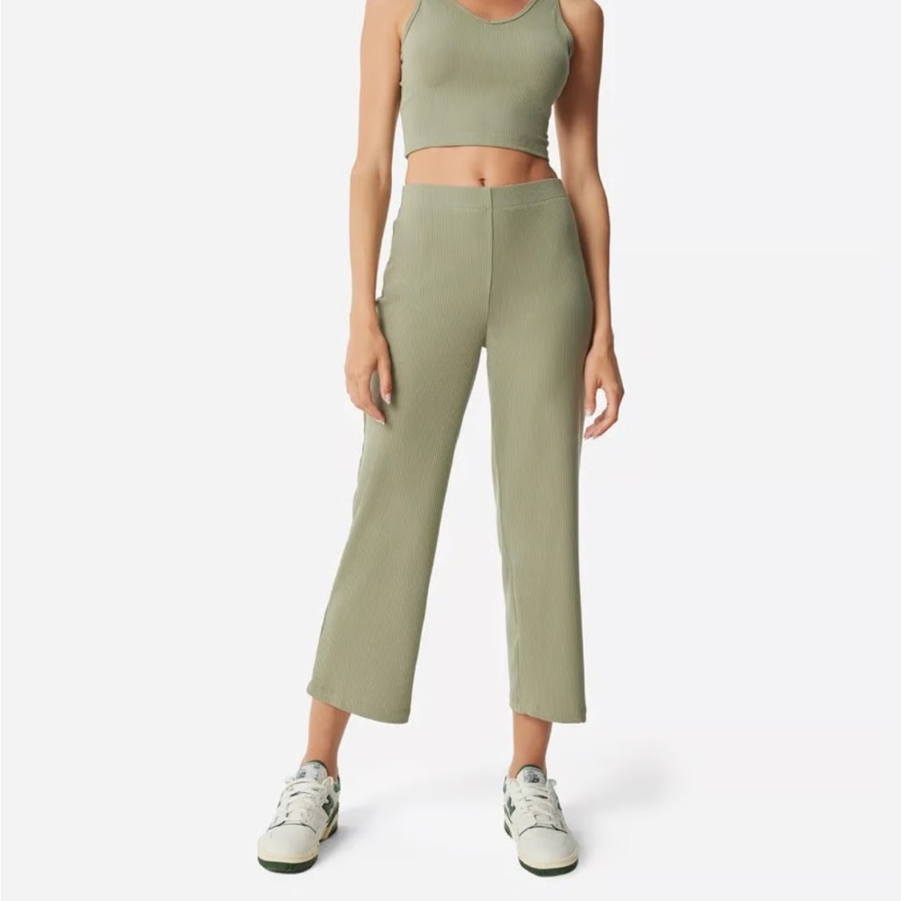 Mate the Label Sage Women's Ribbed Pants and Rib cropped